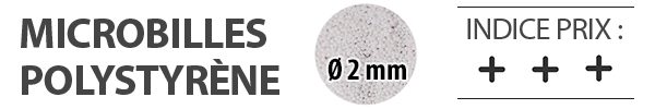 Micro billes de polystyrène 2 mm en sac : 170 Litres